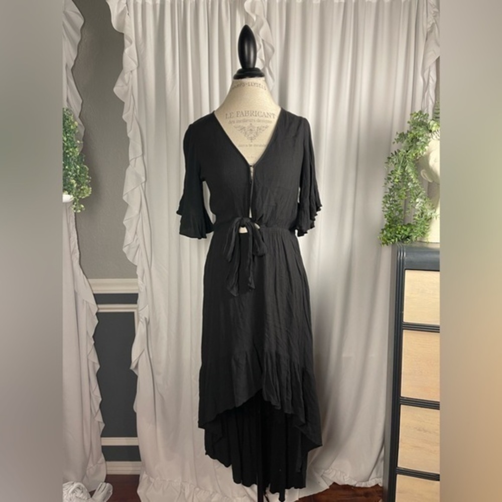 Express Black High Low Sheer Beach Dress Size Medium